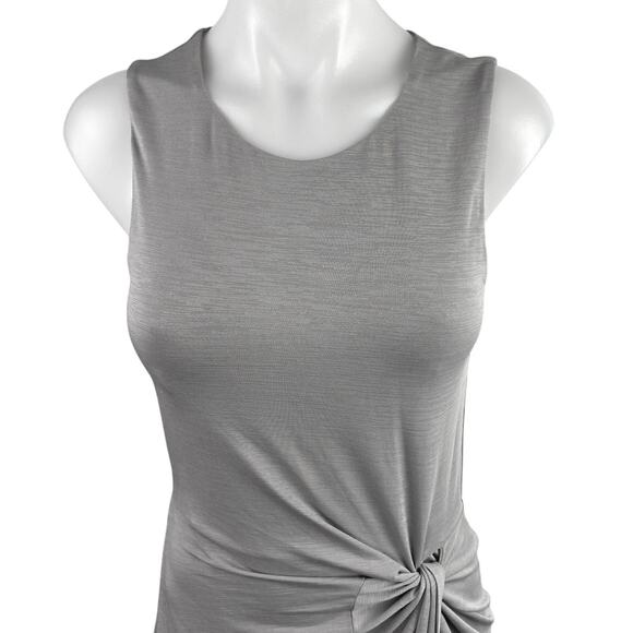 Lovers + Friends Jenna Gray Twist Knot Sleeveless Midi Bodycon Tank Dress Size S - Picture 3 of 5